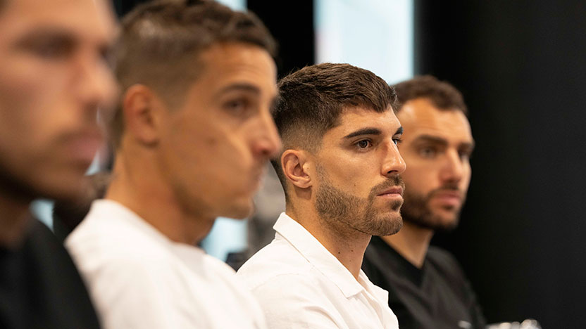 Óscar Trejo (Rayo Vallecano), Nacho Vidal (C.A. Osasuna) y Gonzalo Caicedo (Elche C.F.)
